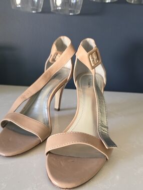 Style & Co. Nude Tan Open-Toe Ankle Strap Heels